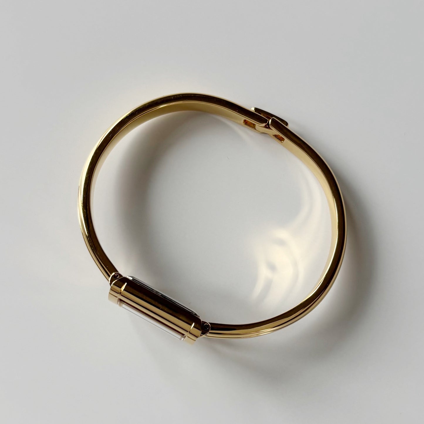 Yves Saint Laurent 1990s Seashell Dial Gold Plated Bangle Watch