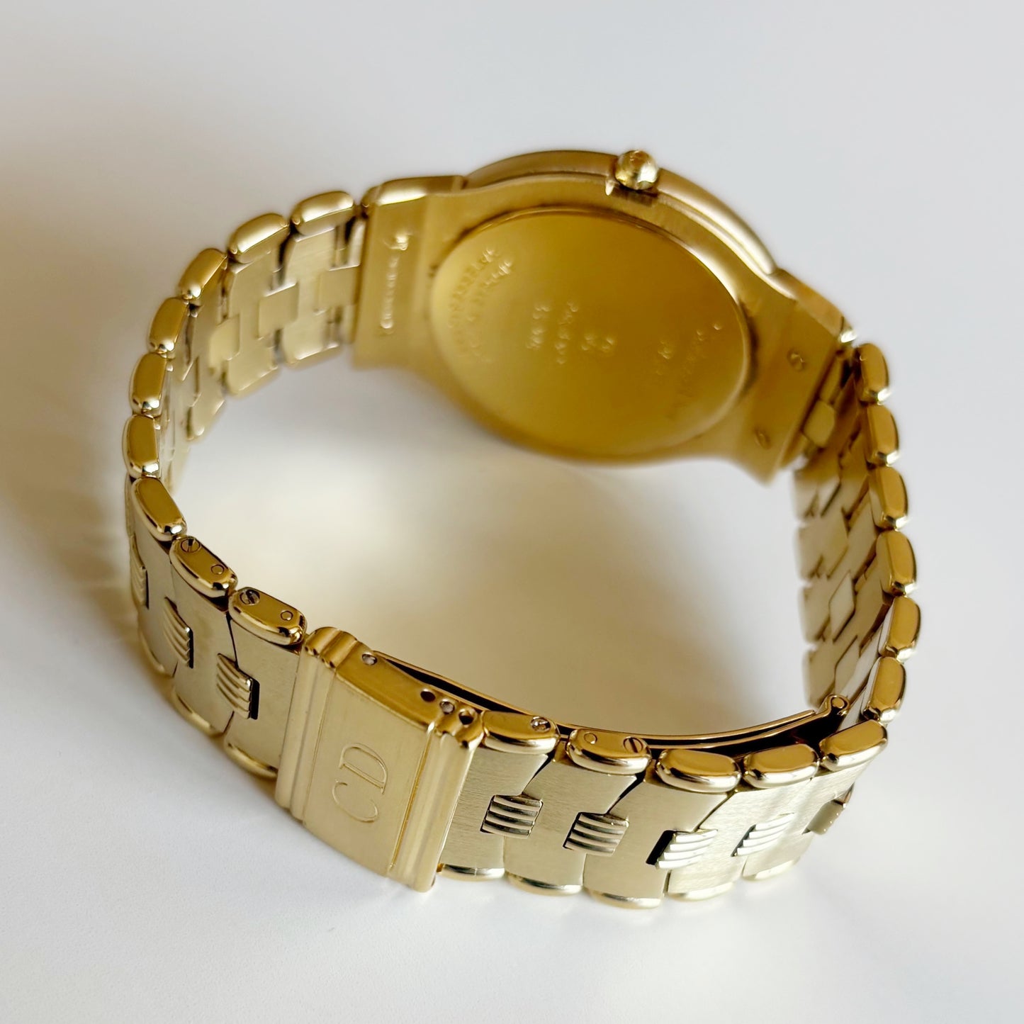 Dior 1990s Date Round Dial Gold Plated Watch (Large)