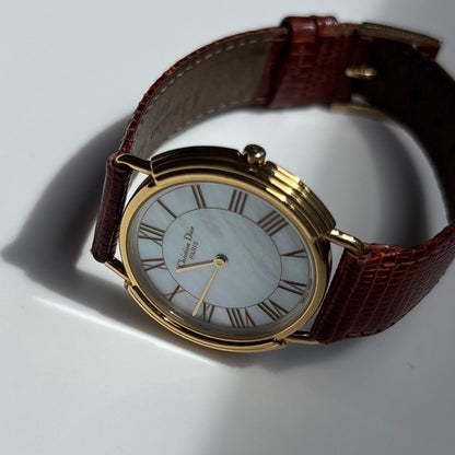 Dior 1990s Seashell Round Dial Gold Plated Watch (Large) (5/31)
