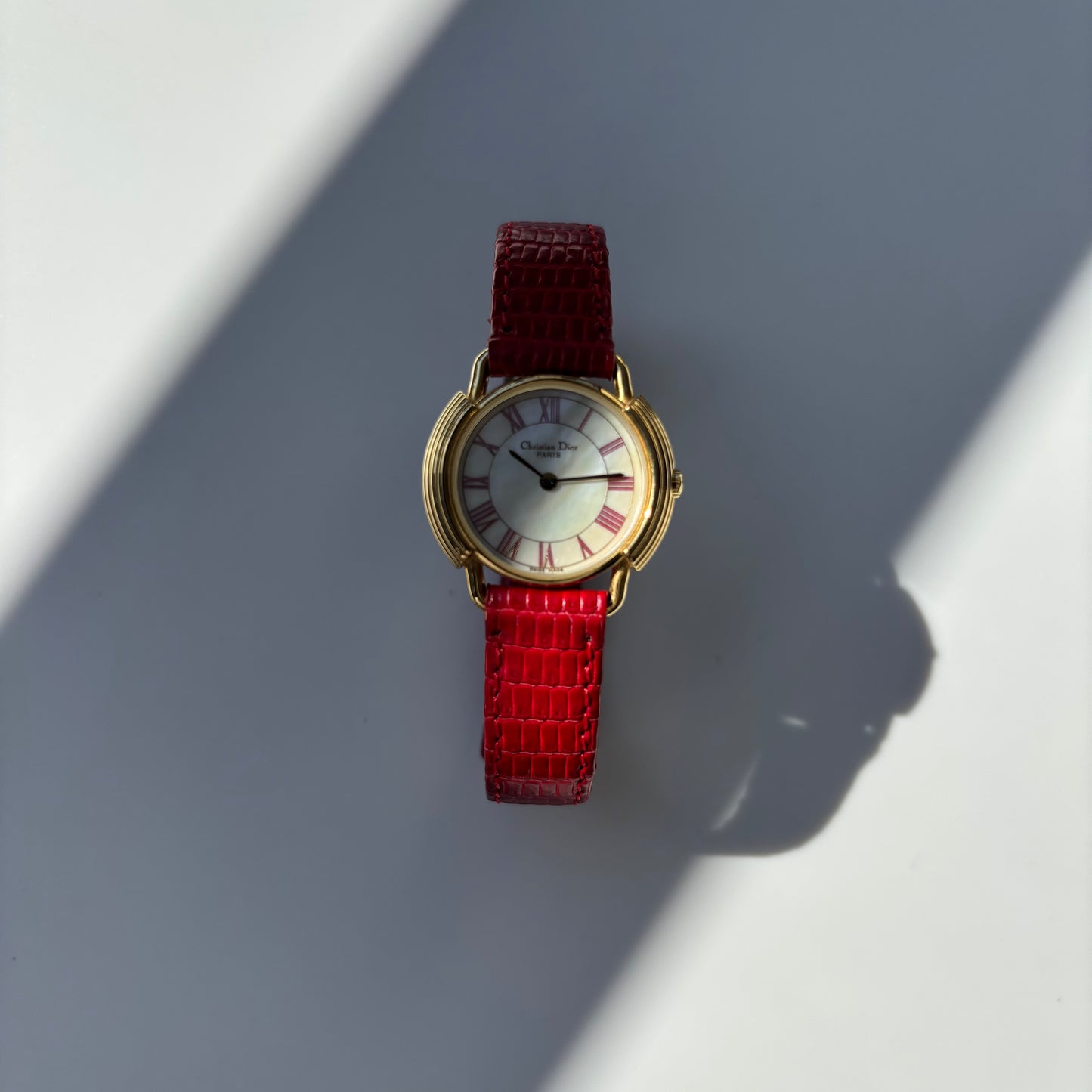 Dior 1990s Seashell Dial Gold Plated Watch