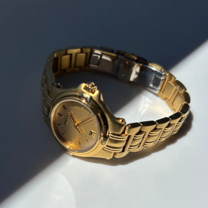 Gucci 1990s Date Gold Plated Watch