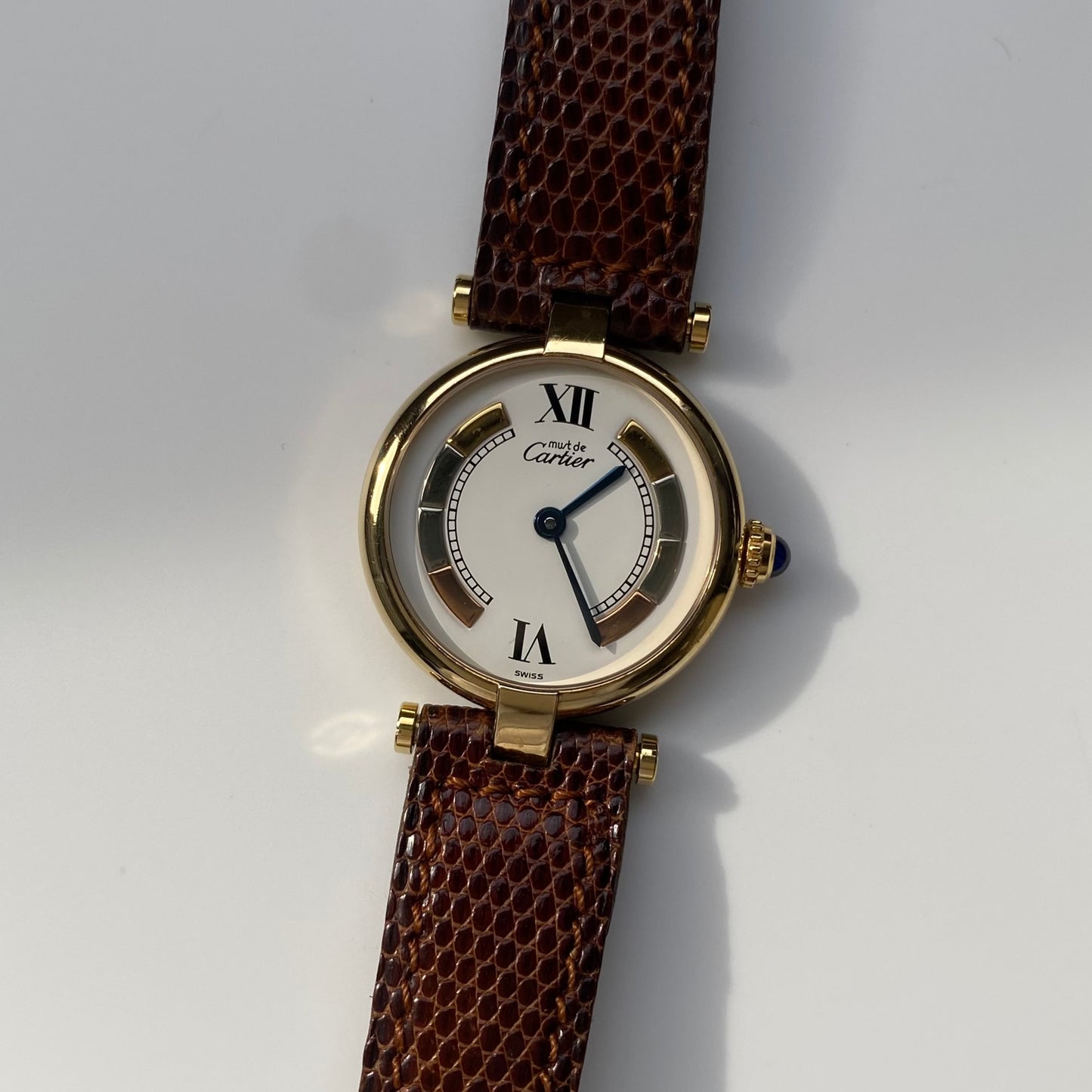 Cartier 1990s Must de Vendome three Gold Watch SM