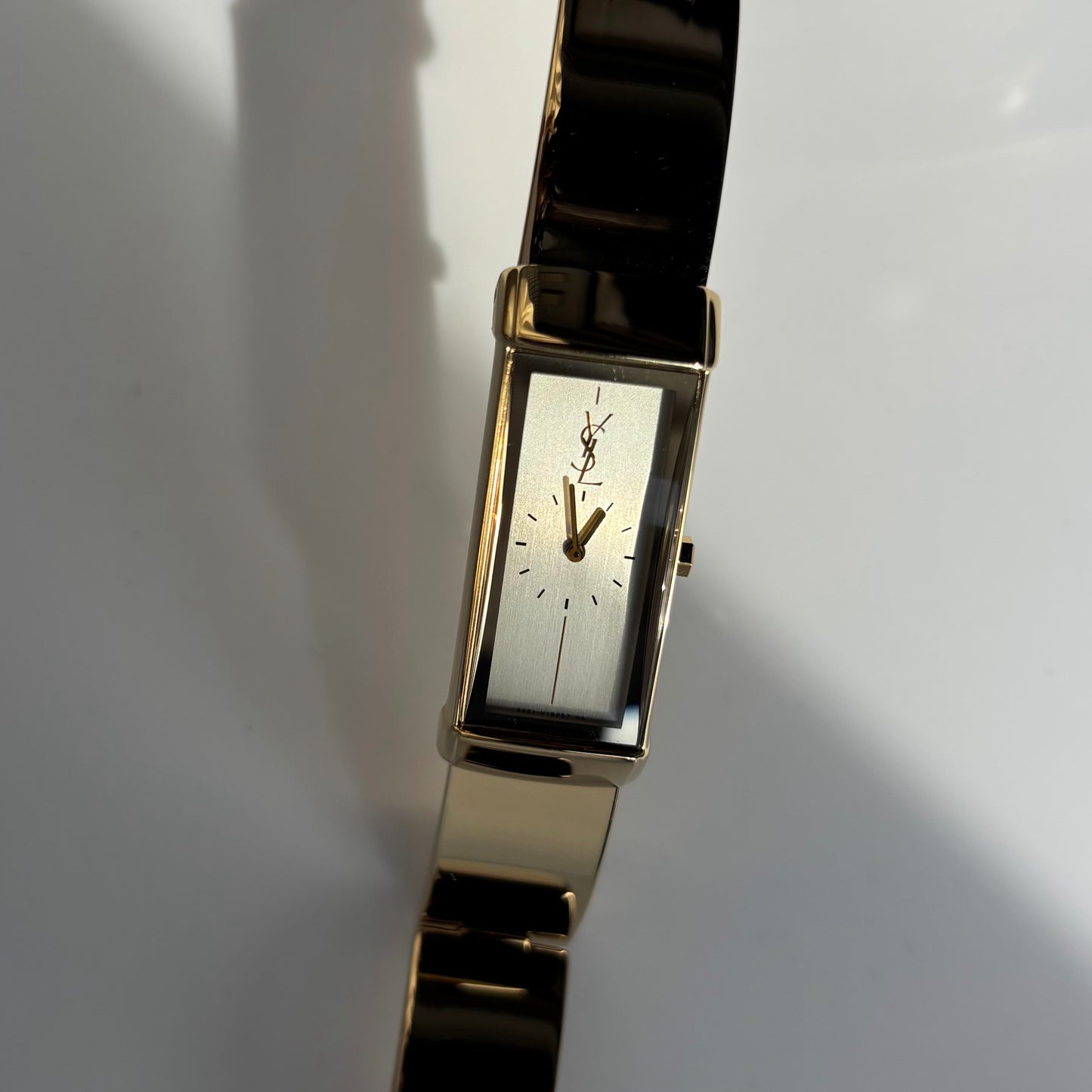 Yves Saint Laurent 1990s Rectangular Dial Gold Plated Watch