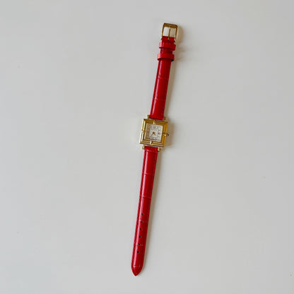Yves Saint Laurent 1990s Square Dial Gold Plated Watch