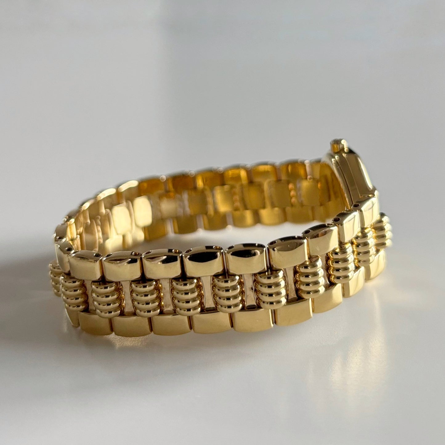 Dior 1990s Octagon Gold Dial Gold Plated Watch