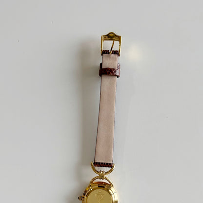 Gucci 1990s Seashell Dial Gold Plated Horsebit Watch