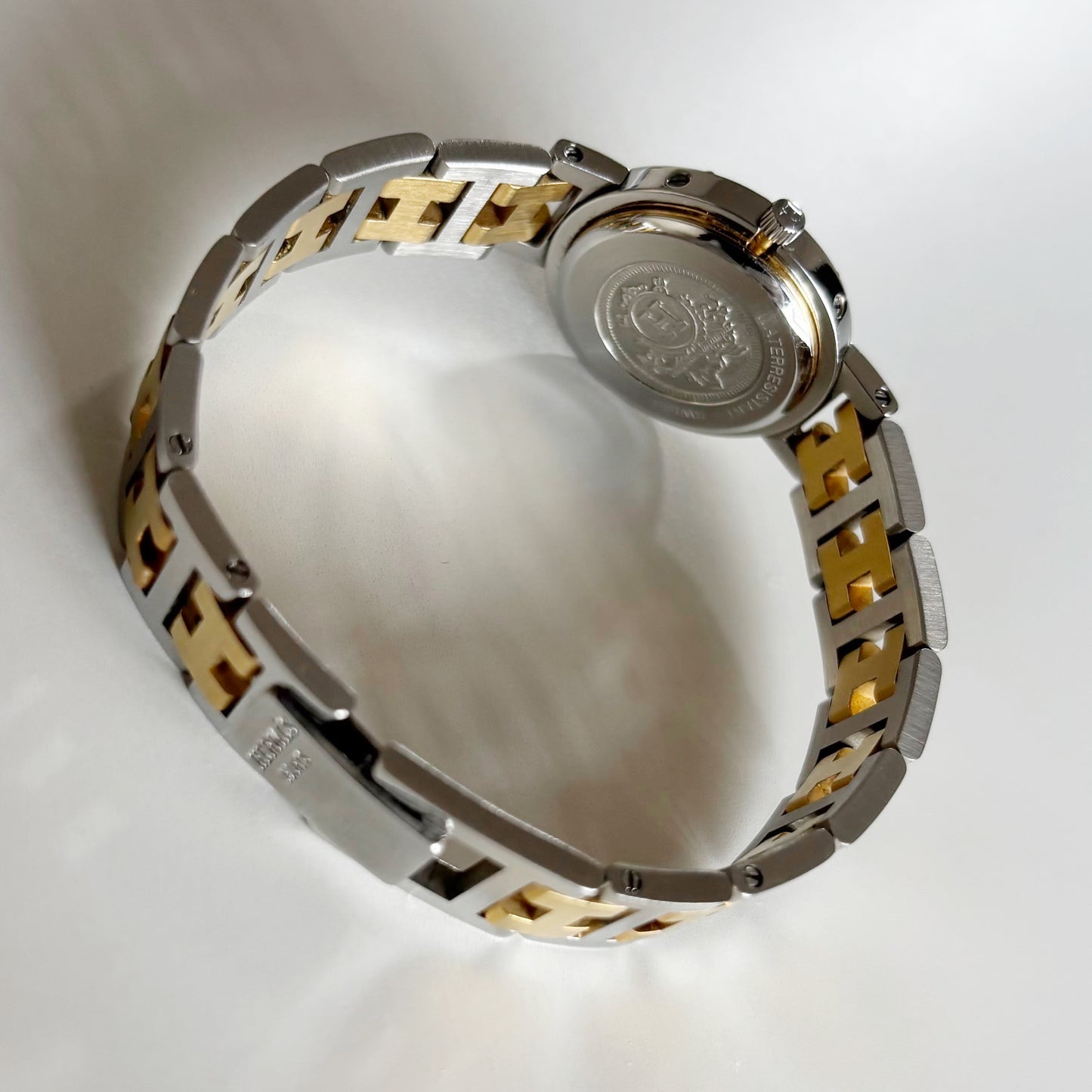 Hermes 1990s Clipper Date Two Tone Watch