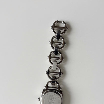 Gucci 1990s White Dial Stainless steel Horsebit Watch