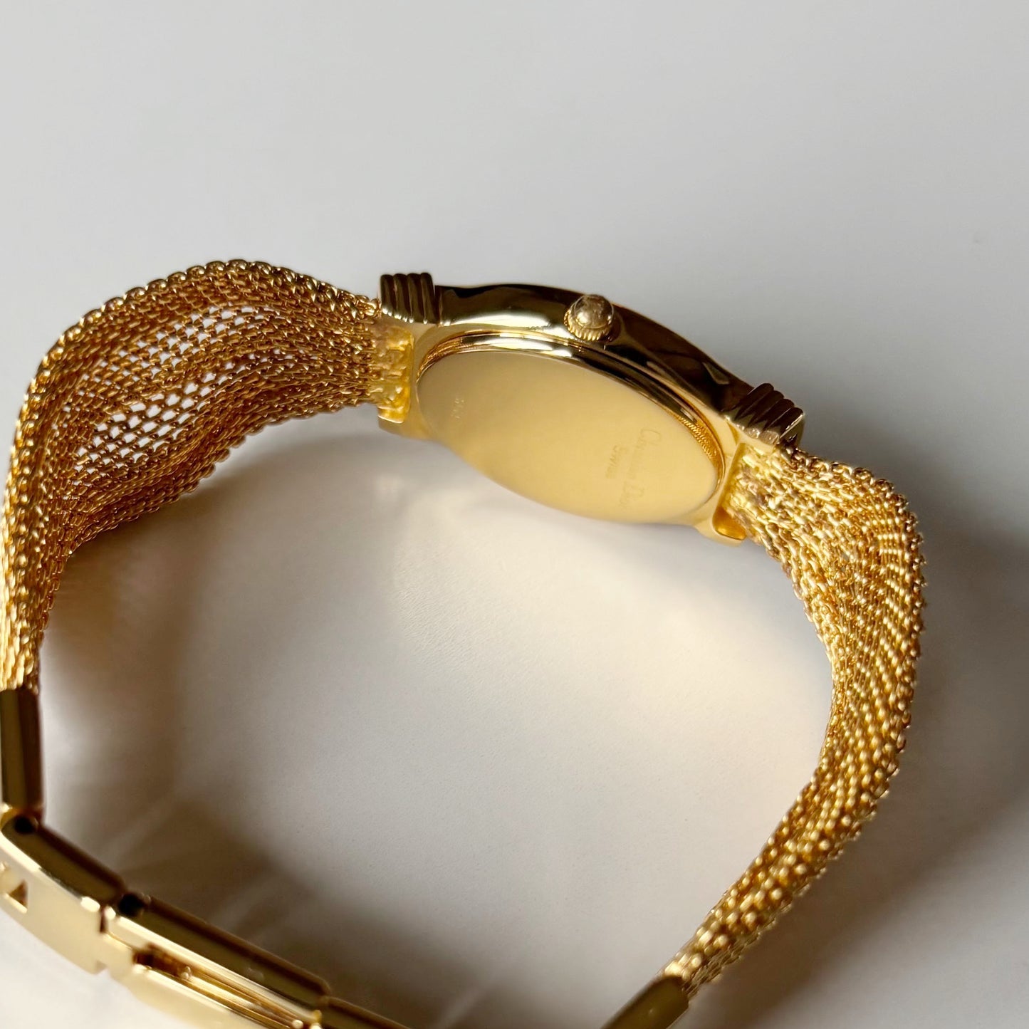 Dior 1990s Gold Oval Dial Gold Plated Watch
