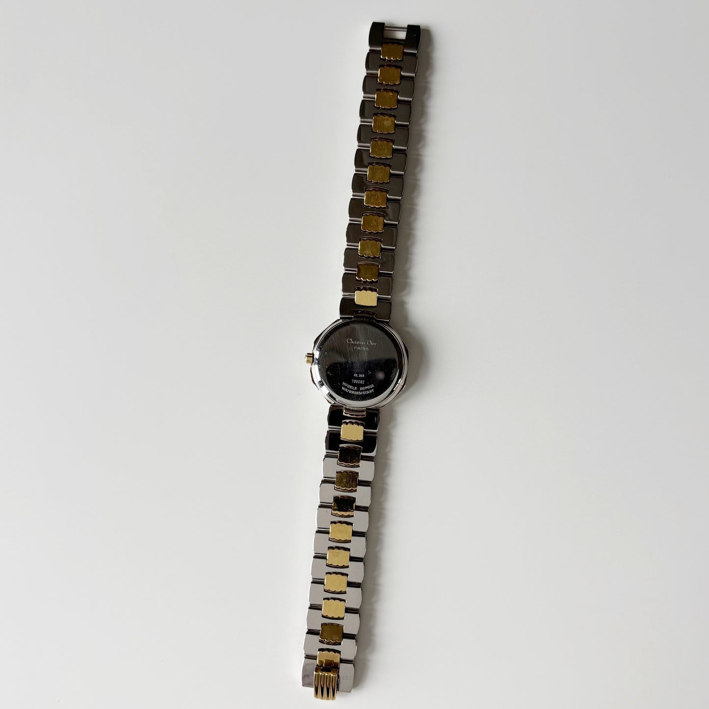 Dior 1990s Date Octagon Two Tone Watch