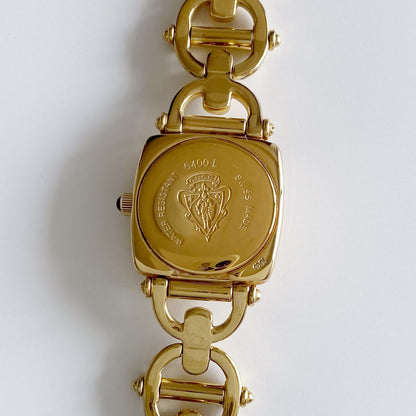 Gucci 1990s Black Dial Gold Plated Watch