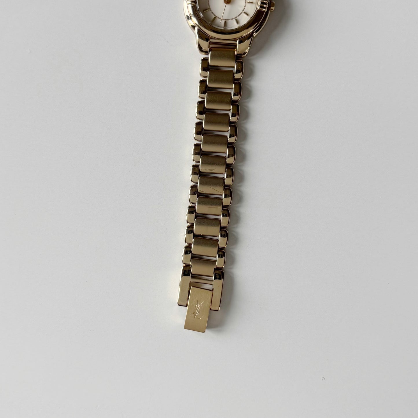 Yves Saint Laurent 1990s Round Dial Gold Plated Watch