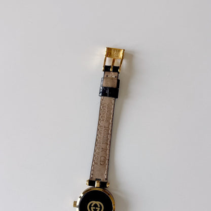 Gucci 1990s Round Dial Gold Plated Watch
