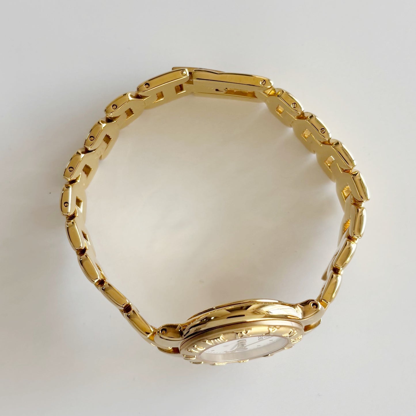 Fendi 1990s Round Dial Date Gold Plated Watch