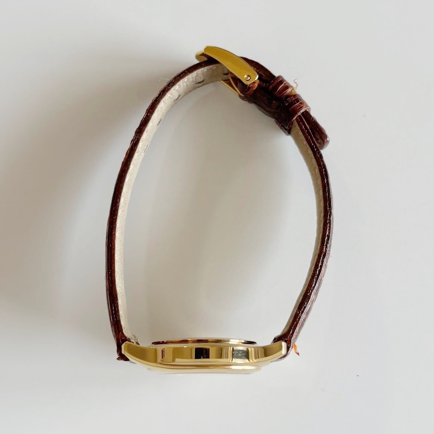 Gucci 1990s Date Round Dial Gold Plated Watch