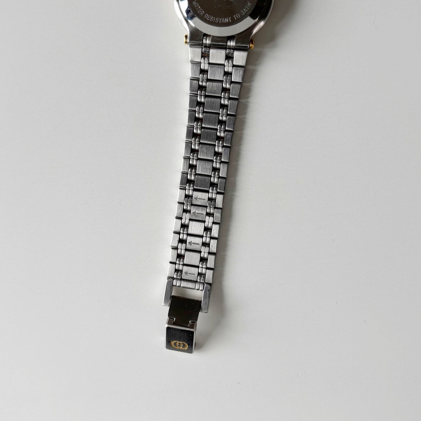 Gucci 1990s Date Round Dial Two Tone Gold Plated Watch