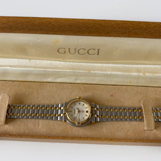Gucci 1990s Gold Plated Two Tone Watch
