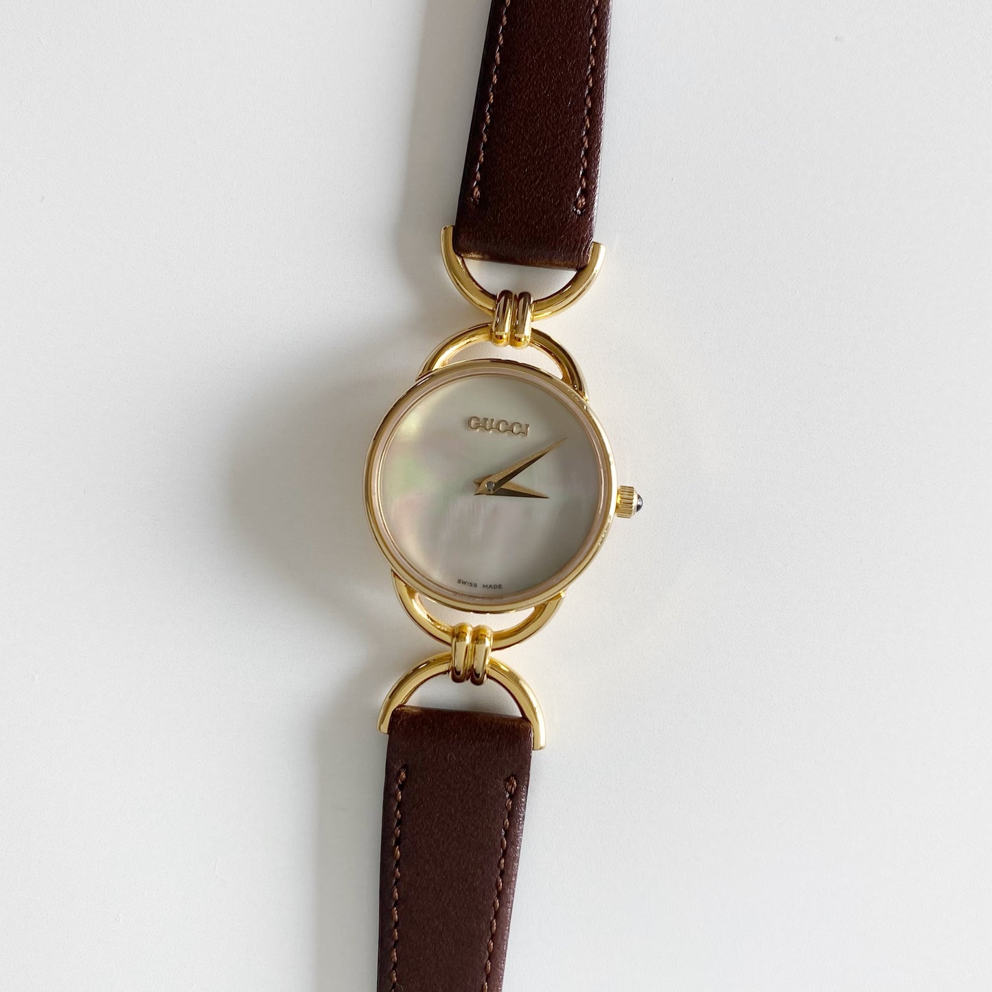 Gucci 1990s Seashell Dial Round Watch
