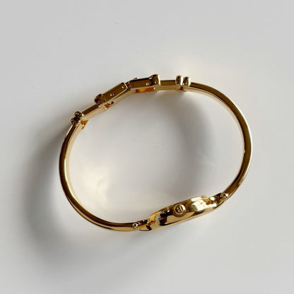 Burberry 1990s Round Dial Gold Plated Bangle Watch