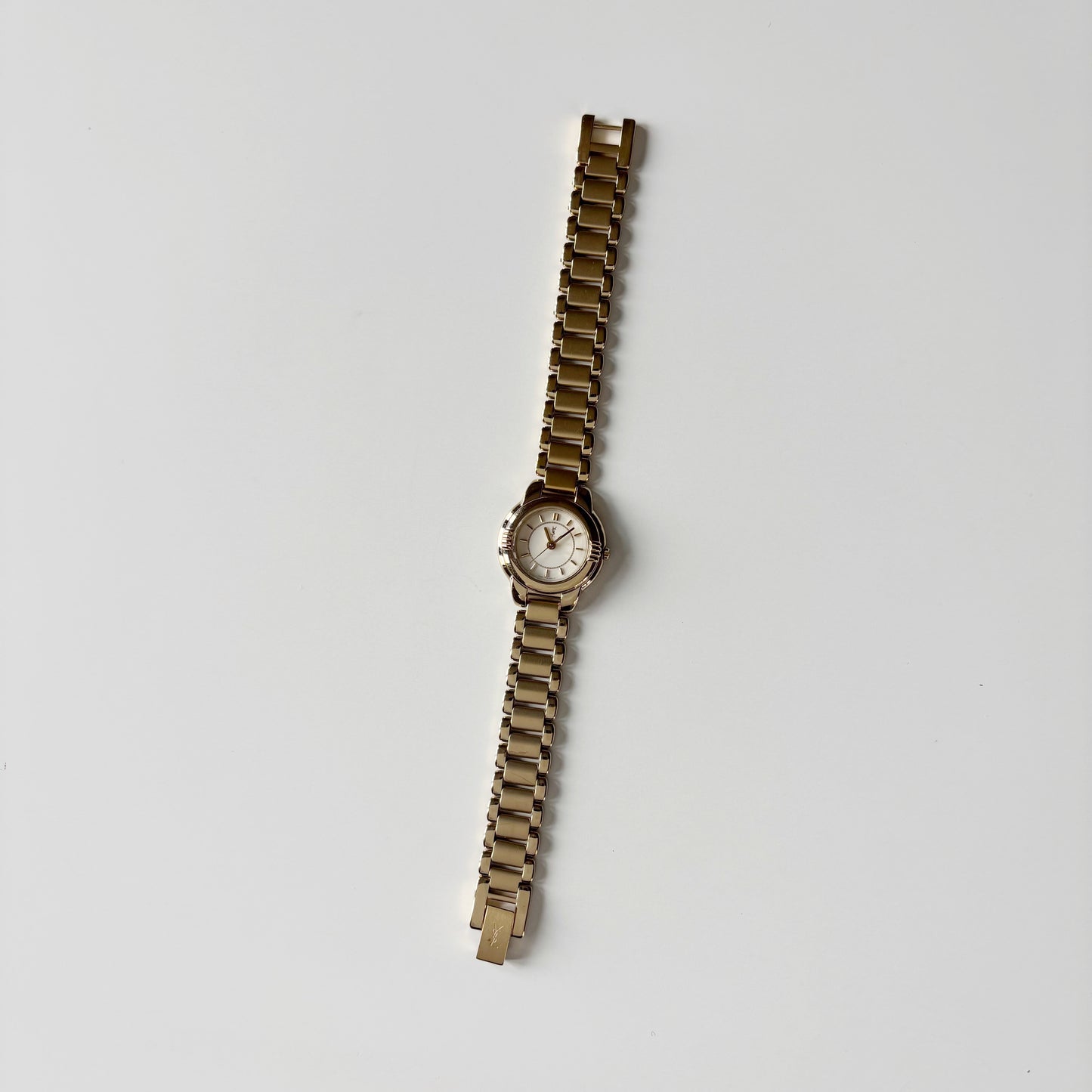 Yves Saint Laurent 1990s Round Dial Gold Plated Watch