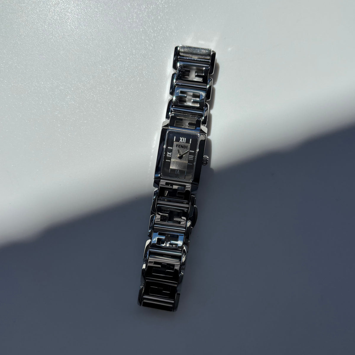 Fendi 1990s Tank Stainless Steel Watch