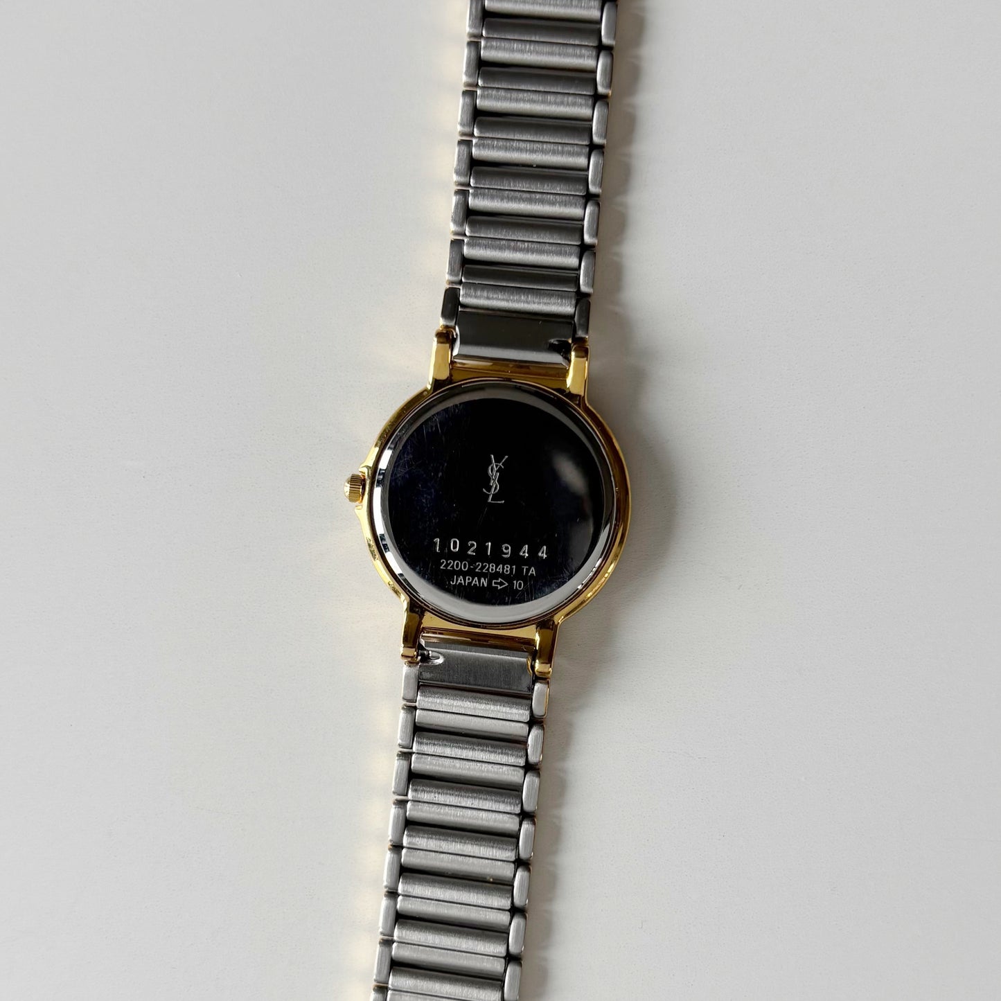 Yves Saint Laurent 1990s Round Dial Two Tone Watch
