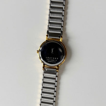 Yves Saint Laurent 1990s Round Dial Two Tone Watch