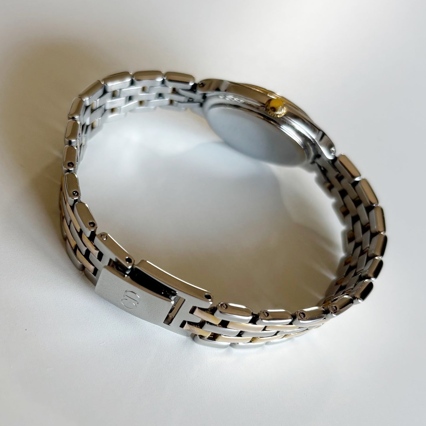 Dior 1990s Date Round Dial Two Tone Watch