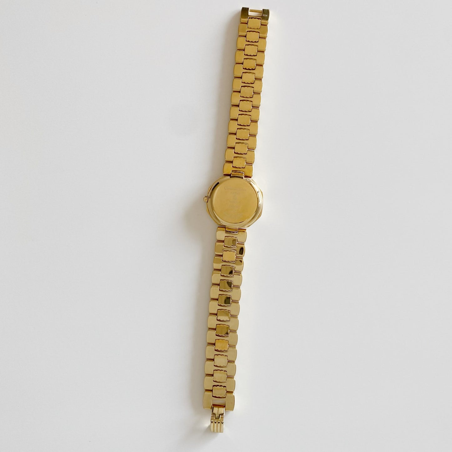 Dior 1990s Date Octagon Gold Plated Watch