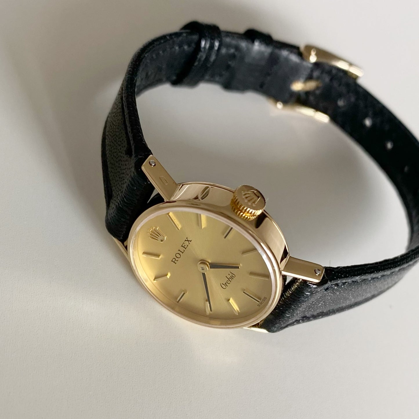 Rolex 1975 Orchid 18K Case Manual Wind Watch