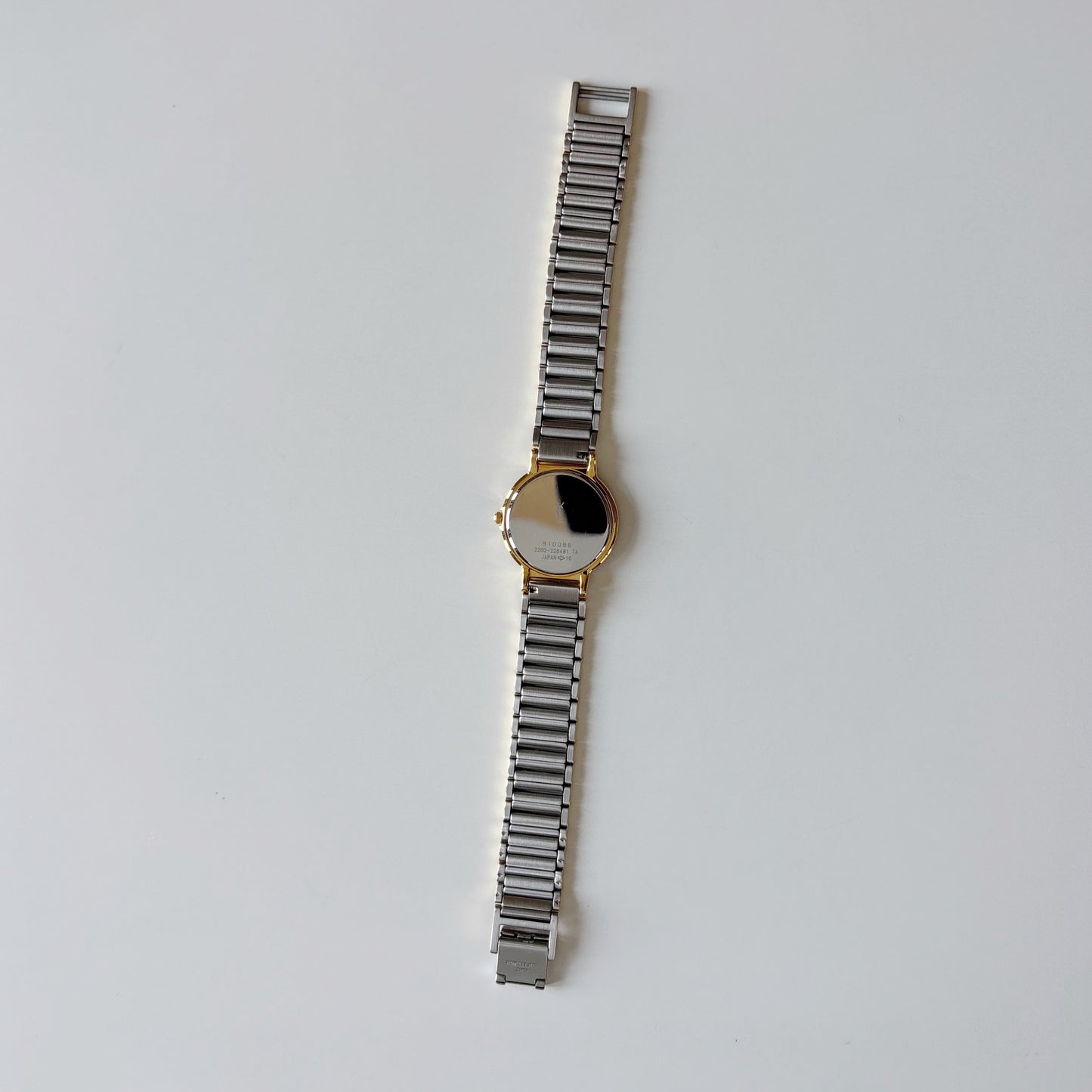 Yves Saint Laurent 1990s Round Dial Two Tone Gold Plated Watch