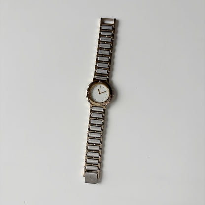 Yves Saint Laurent 1990s Round Dial Two Tone Watch (Large)