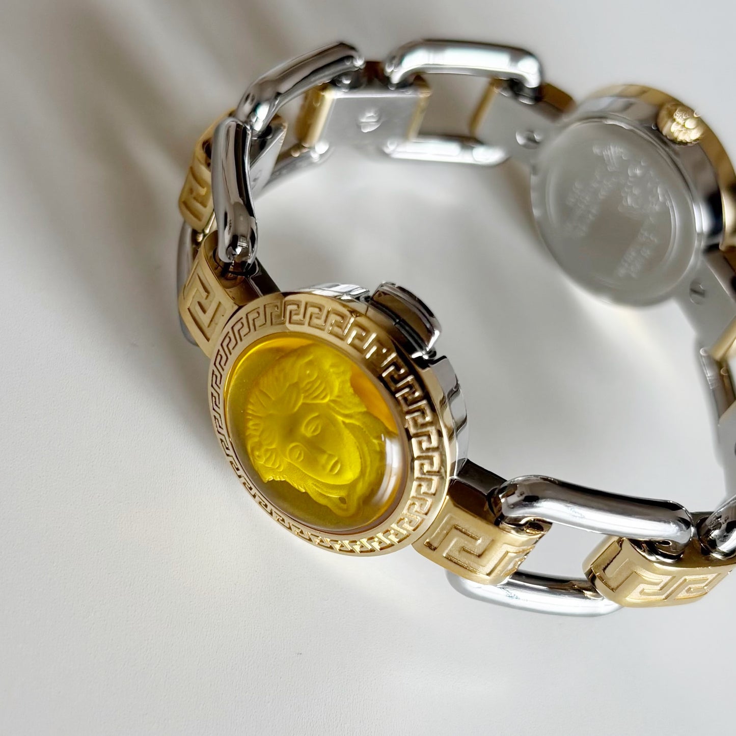 Versace Early 2000s Seashell Dial Two Tone Watch