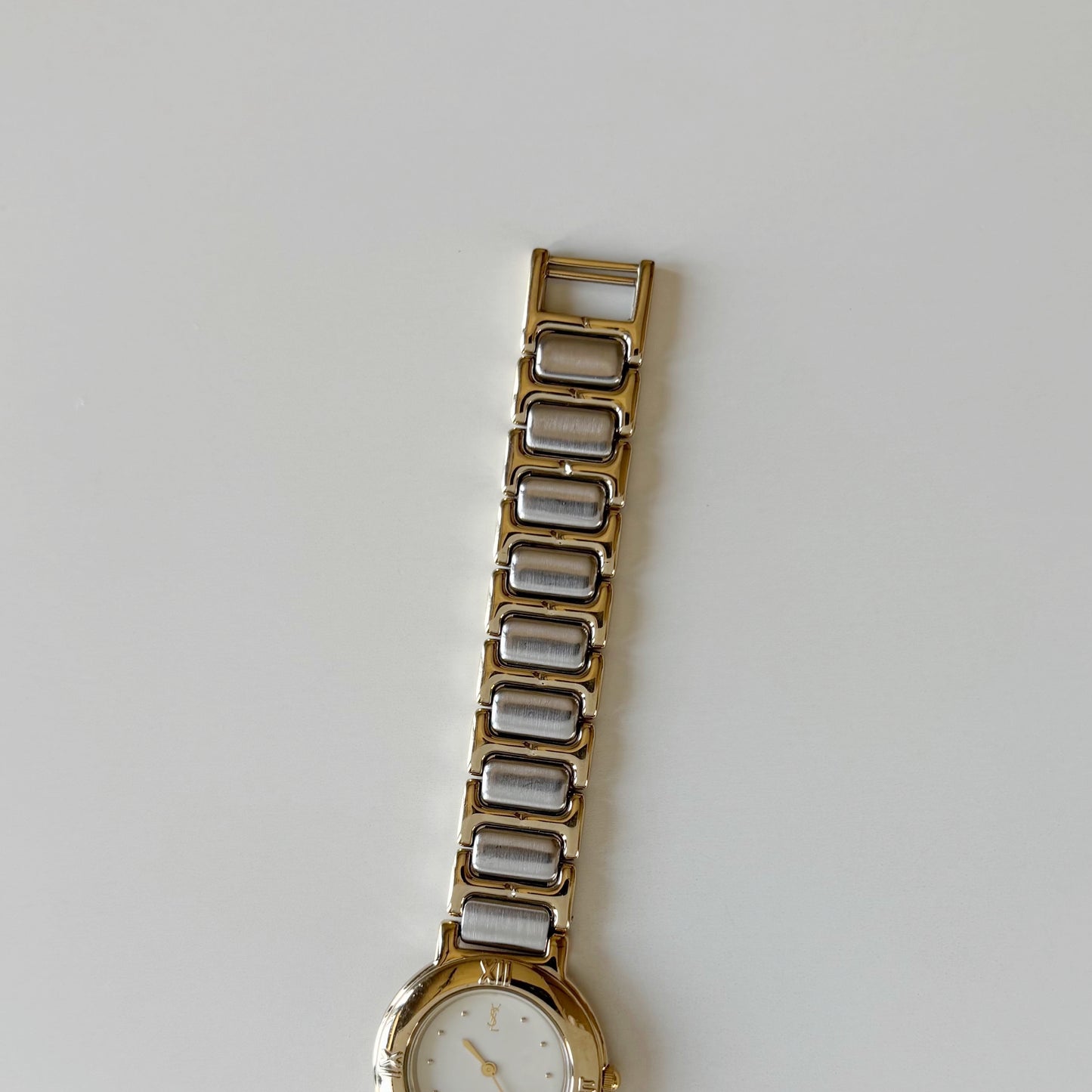 Yves Saint Laurent 1990s Round Dial Two Tone Watch