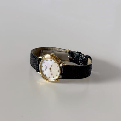 Dior 1990s Seashell Round Dial Gold Plated Watch