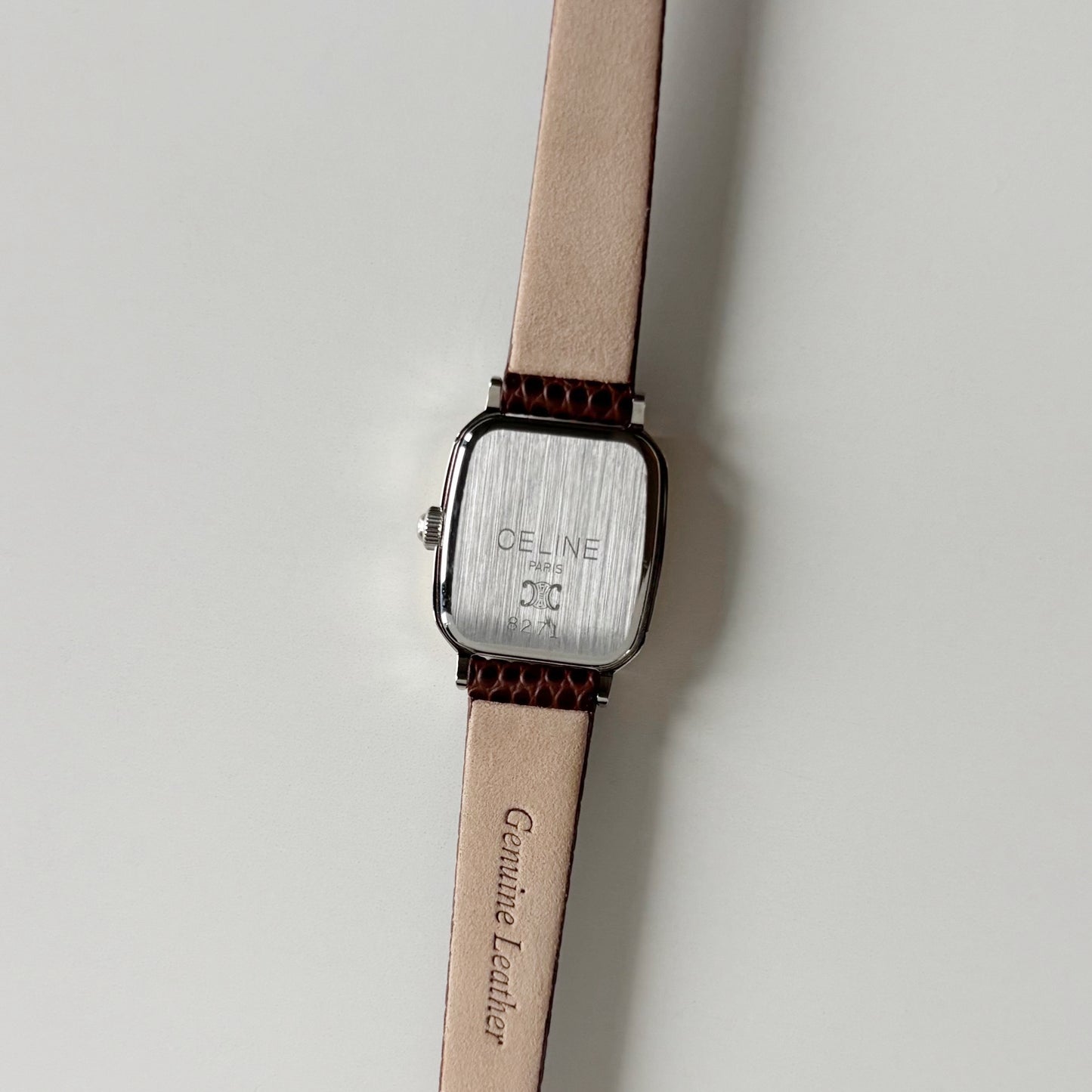 Celine 1980s Rectangular Dial Two Tone Watch