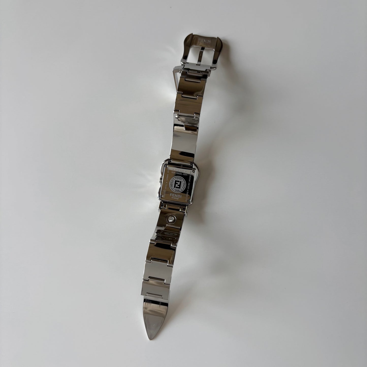 Fendi 1990s Seashell Dial Stainless steel Silver Buckle Watch