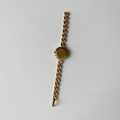 Gucci Interchangeable Bezel Gold Plated Rice Chain Watch with 6 bezels, case (168mm)