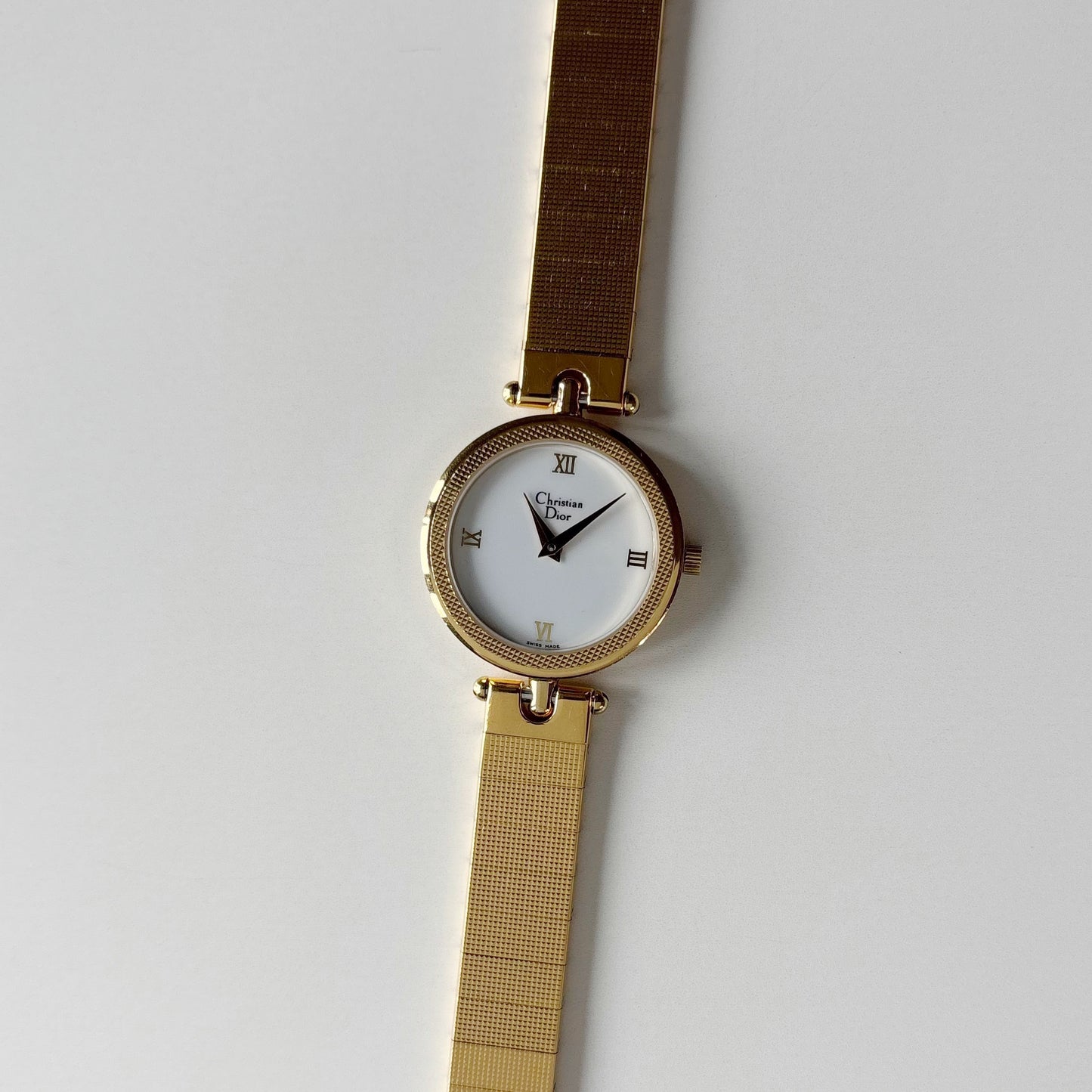 Dior 1990s Round Dial Gold Plated Watch