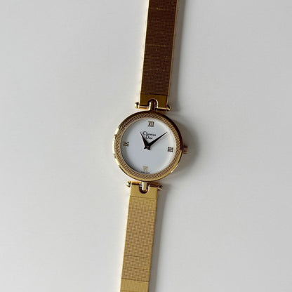 Dior 1990s Round Dial Gold Plated Watch