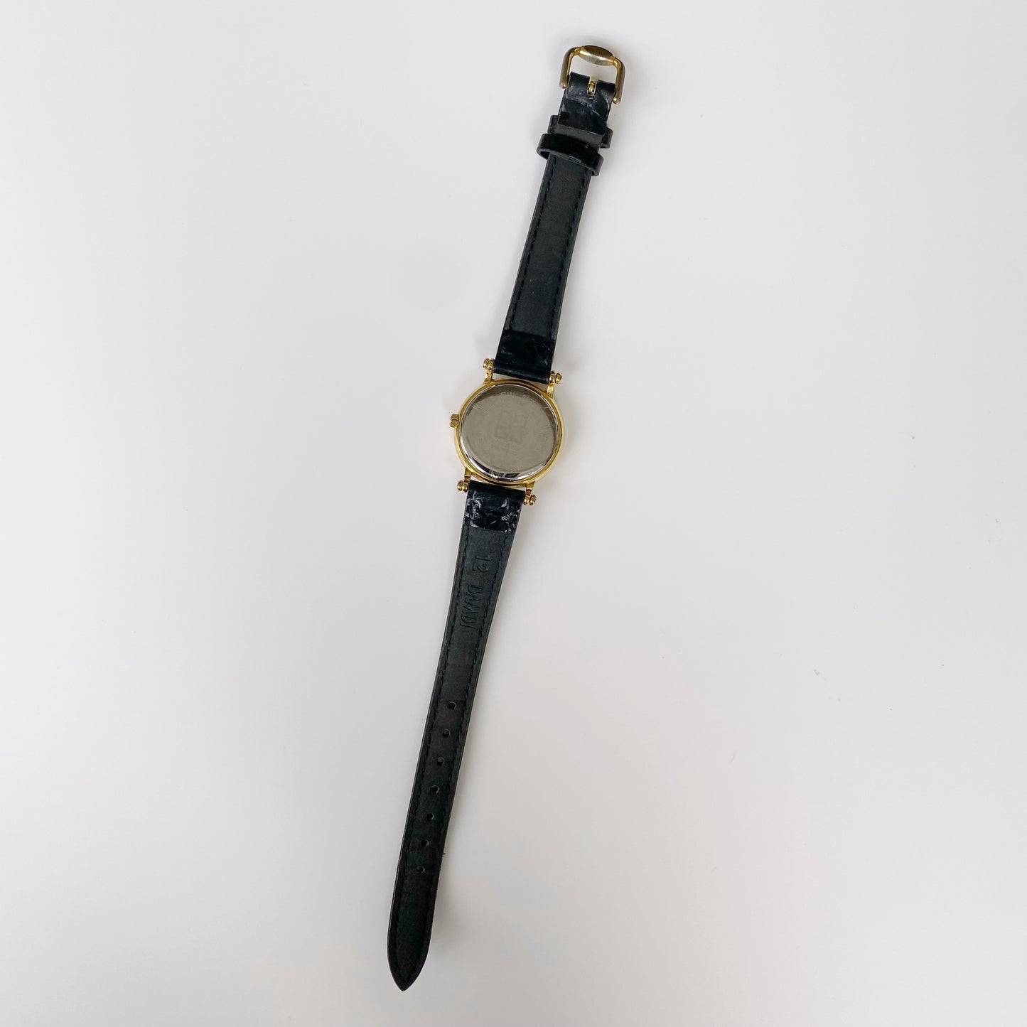 Givenchy 1990s Gold Plated Round Leather Watch