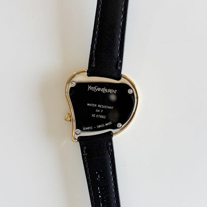 Yves Saint Laurent 1990s Heart Shaped Dial Gold Plated Watch