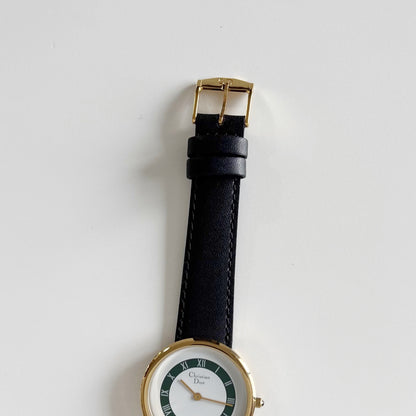 Dior 1990s Round Dial Gold Plated Watch (Large)