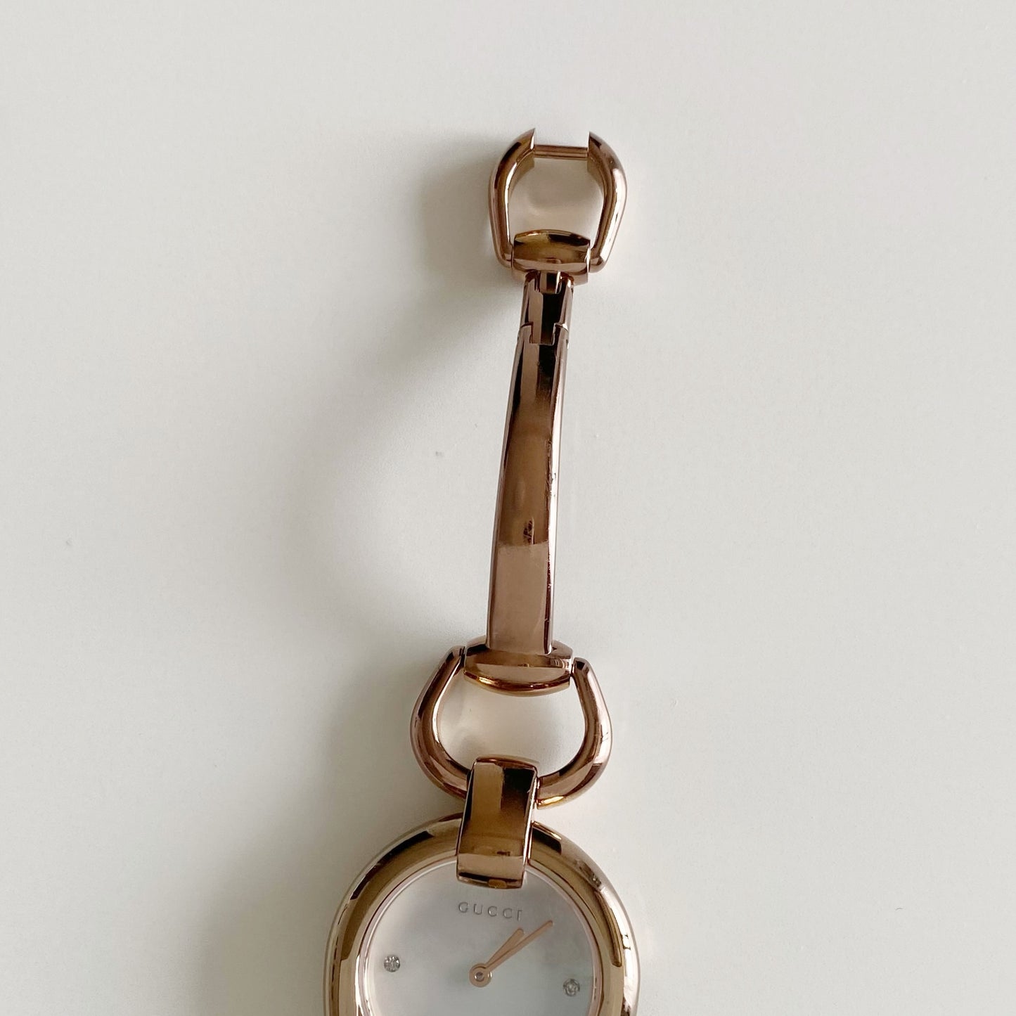 Gucci Early 2000s Seashell Dial Gold Plated Bangle Watch