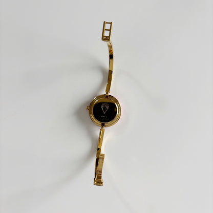 Gucci 1990s Interchangeable Bezel Gold Plated Bangle Watch with 12 bezels, case (Small)