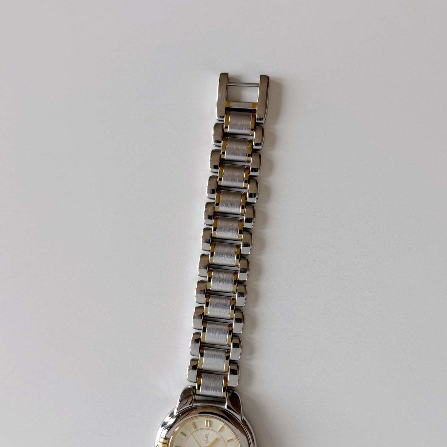 Yves Saint Laurent 1990s Round Dial Two Tone Watch