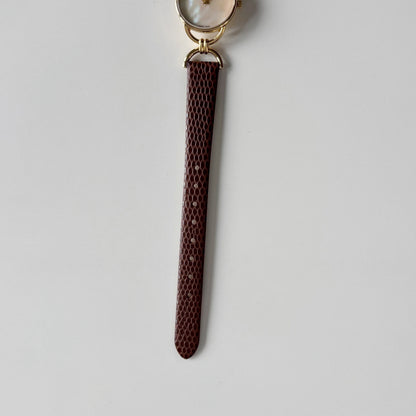 Gucci 1990s Seashell Dial Gold Plated Horsebit Gold Plated Watch