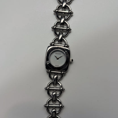 Gucci 1990s White Dial Stainless steel Horsebit Watch