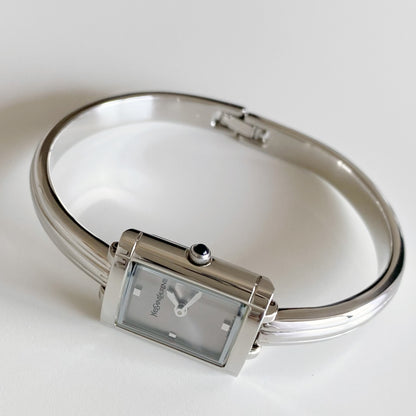 Yves Saint Laurent 1990s  Silver Bangle Watch