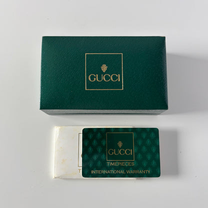Gucci 1990s Interchangeable Bezel Gold Plated Bangle Watch with 12 bezels, case (Small)